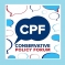 The CPF Logo which is the words the CPF and the words 'Conservative Policy Forum' surrounded by speech bubbles