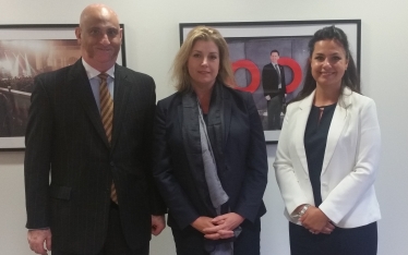 Pictures shows, from left, Karim Sacoor (chairman of the CDG) in the Department for Work and Pensions with Penny Mordaunt MP (Minister for Disabled People) and Heidi Allen MP (CDG Parliamentary Link)